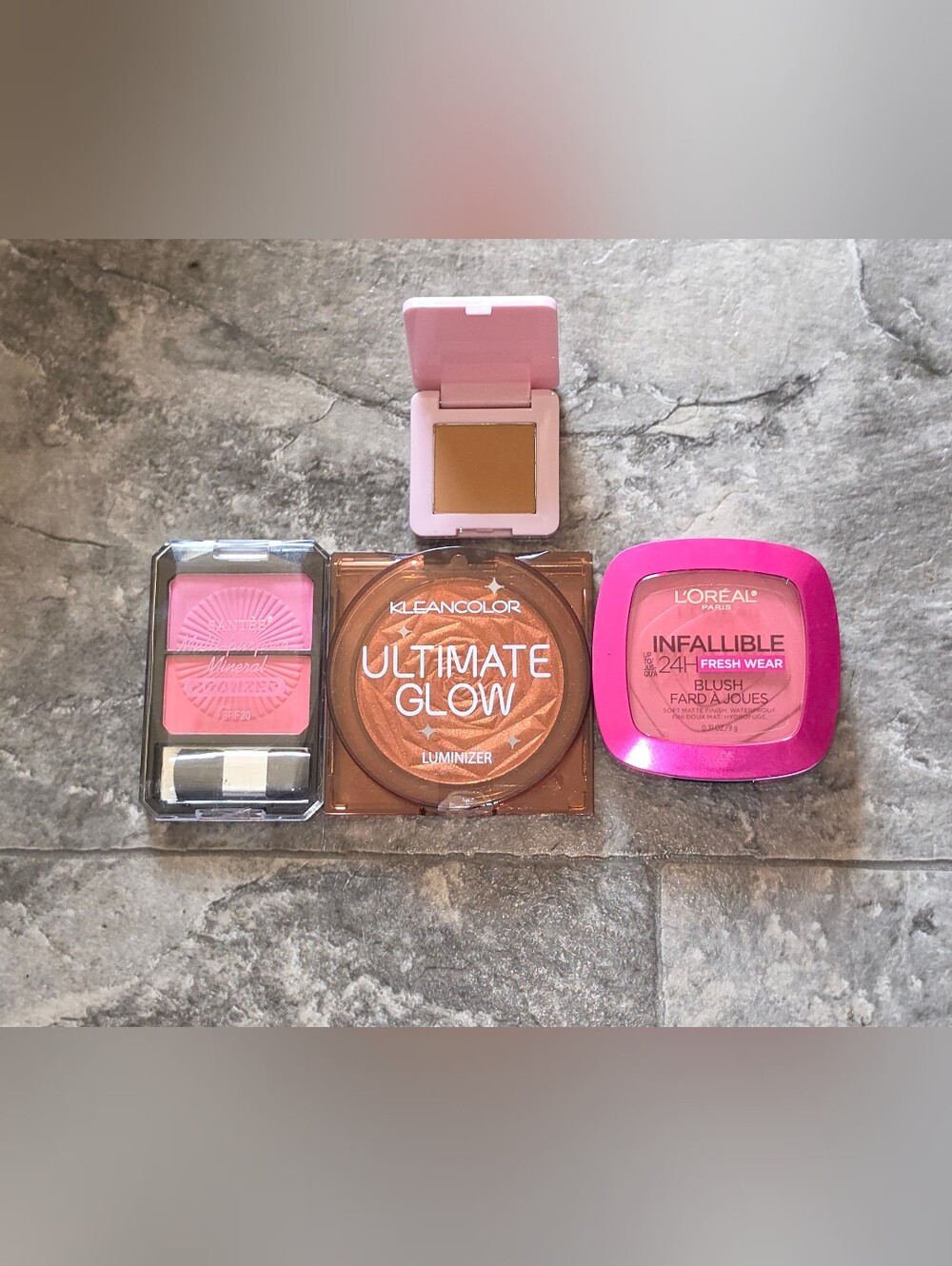 KleanColor Ultimate Glow Luminizer, Half Caked Bronzer, L'Oreal Blush